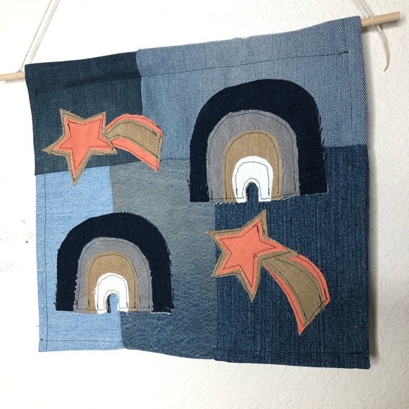 SOLD | RE/DESIGNED | 💫 Reclaimed Denim Flag - Picture 2 of 4